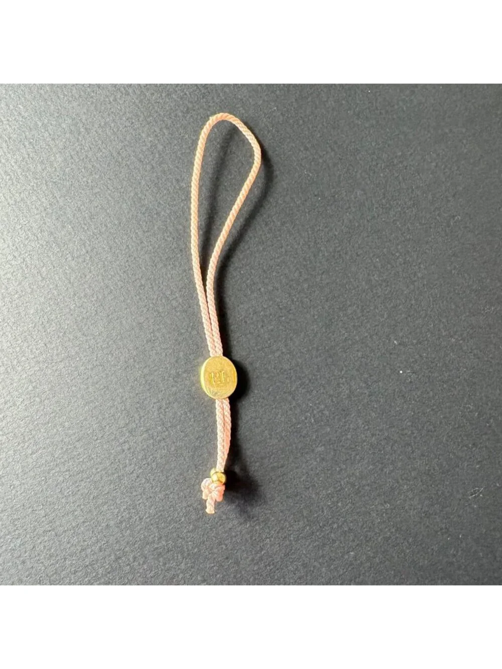 Ralph Lauren Pink Pony Braided Bracelet With Gold Tone Charm & Beads